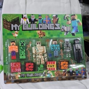 Kit Bonecos Minecreft 6 Personagens + 12 Acessórios
