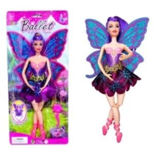 Boneca Bailarina Fada Estilo Borboleta Com Asas - 30cm