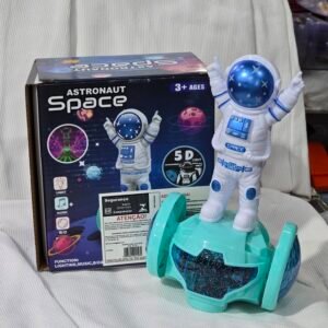 Brinquedo astronauta em skate elétrico com som e música com luz LED